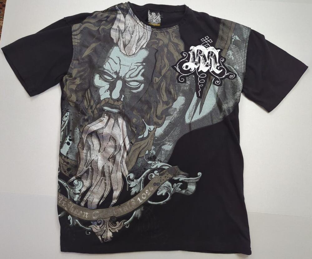 VTG Y2K Miskeen Originals 1024 Black Gray Green Graphic T-Shirt  Zeus Size Large